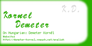 kornel demeter business card
